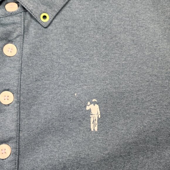 William Murray Golf Polo Mens L  Button Down Shirt Solid Print Blue  Y2K  clean - Picture 4 of 9